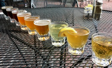 Beer tasting at Firehouse Brewery.
