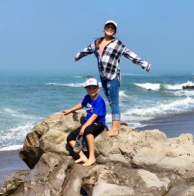 Alexis and Brody at moonstone beach