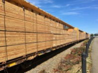 lumber on train